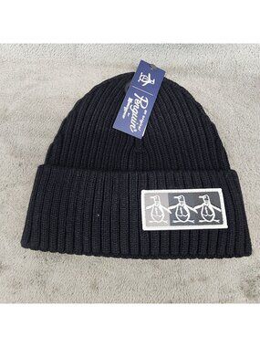 Original Penguin Hat Mens One Size Black Beanie *NWT*
